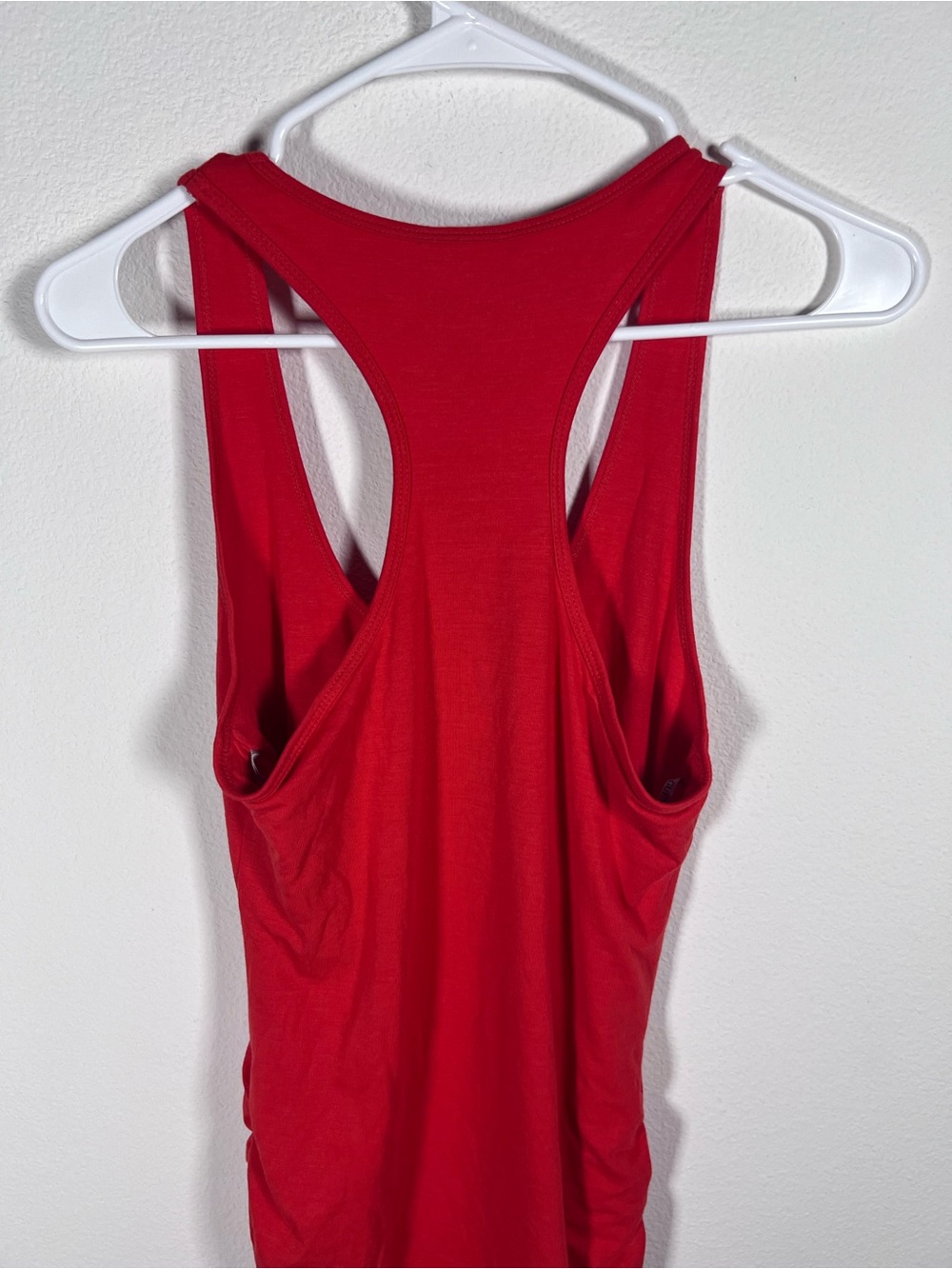 GUESS Pimento Orange Astrid Ruched Racerback Tank Dress Size S - Picture 4 of 7